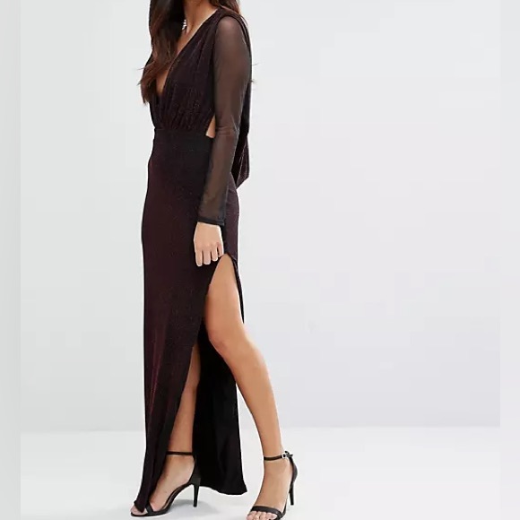 ASOS Dresses & Skirts - ASOS Hedonia Sheer Sleeve Shimmer Dress